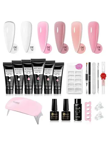 MTSSII 20m Extension Nail Gel Set Manicure Set Finger Quick Buliding Extension Gel Nail Polish Kit Soak Off UV Gel LED Nail Art