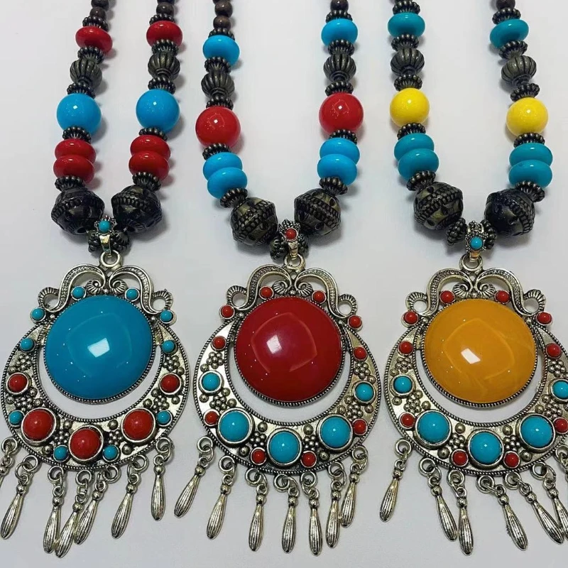 Asian Woven Pearl Sweater Chain Alloy Ethnic Style Women Personalized Fashion Long Necklaces Jewelry