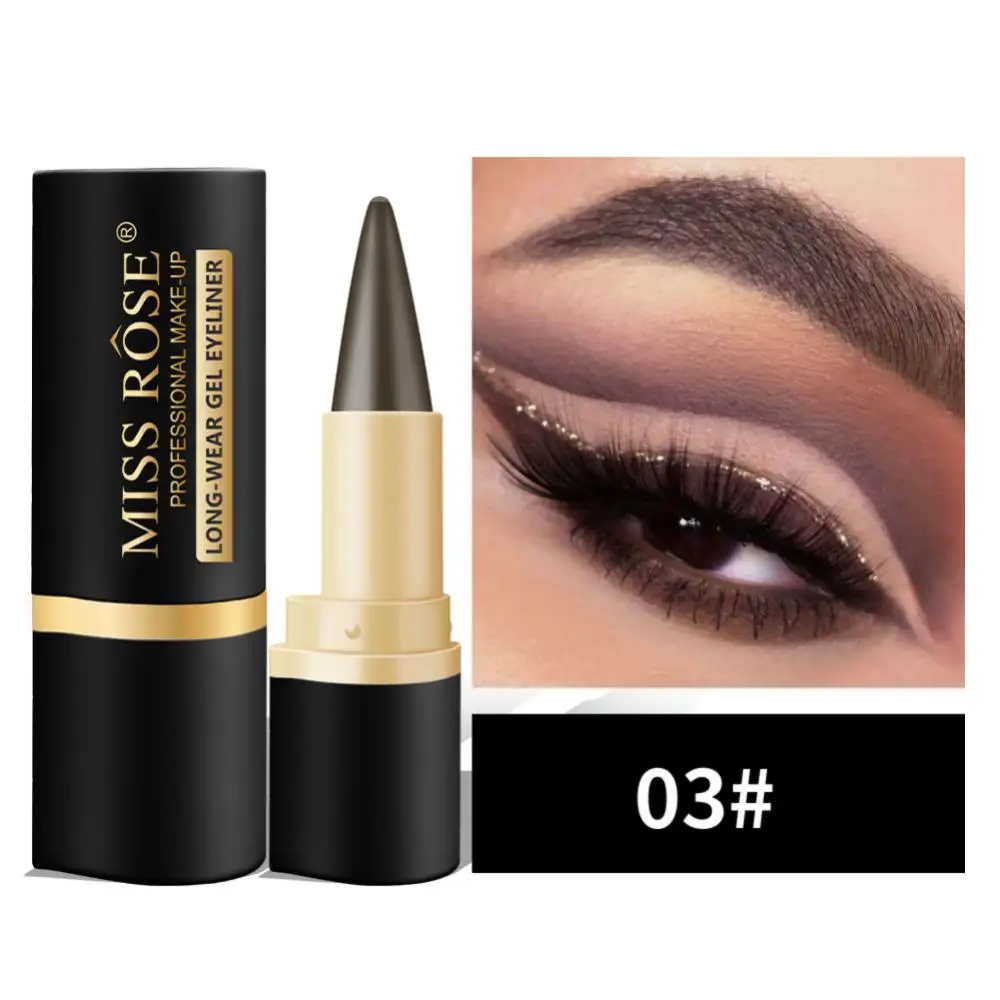 Miss Rose Black Long-Lasting Eye liner Pen Makeup 24-Hour Waterproof Gel Eye Shadow Eyeliner Pencil Kajal Eye Shimmer Cosmetics