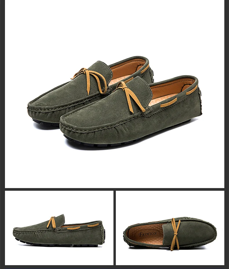 Handgefertigte Loafer in Übergröße für Paare, trendige, lässige Slipper im britischen Stil, Fahrschuhe, extra breit, Schuhe aus Wildleder. – Detail 24