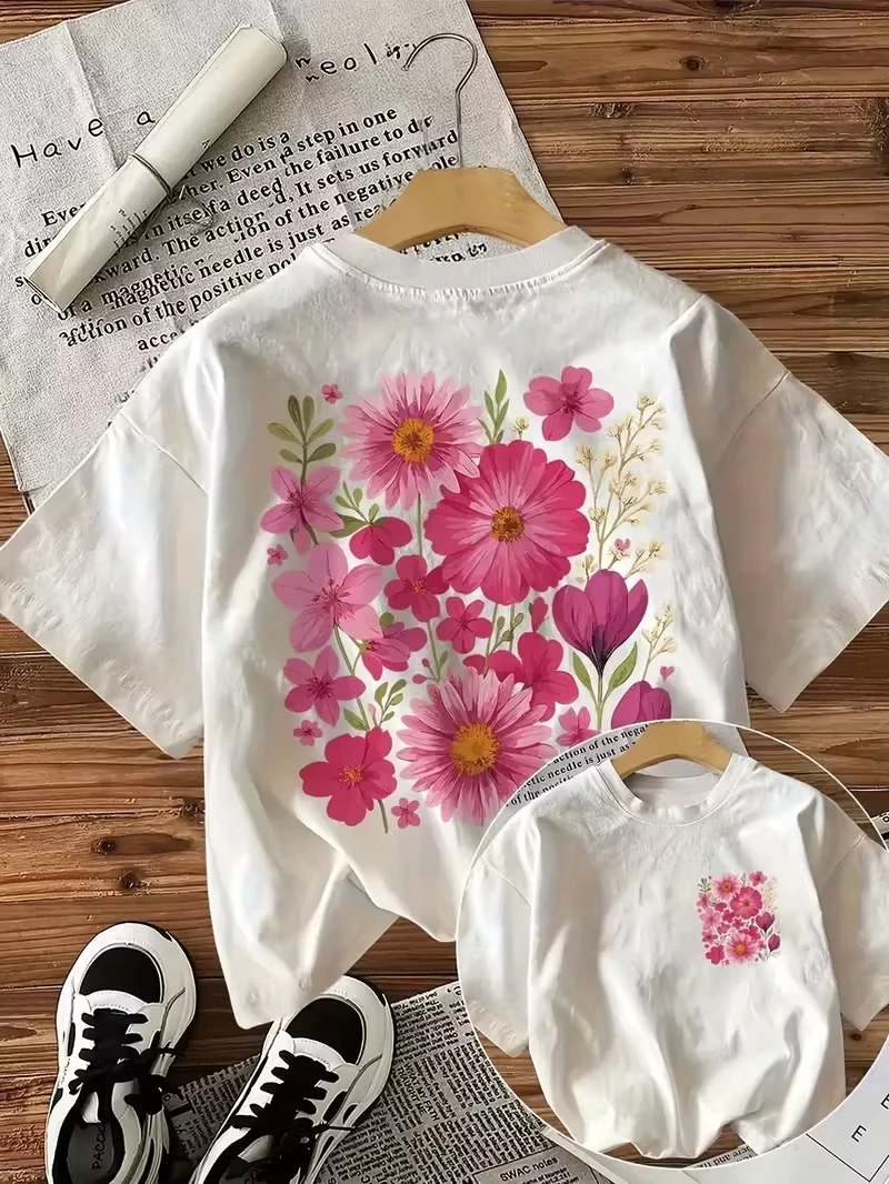 Vintage Floral T Shirt Unisex Men Women Cotton Double Sided Graphic Printed Short Sleeve Botanical Tee Summer 2026 Hot Sale