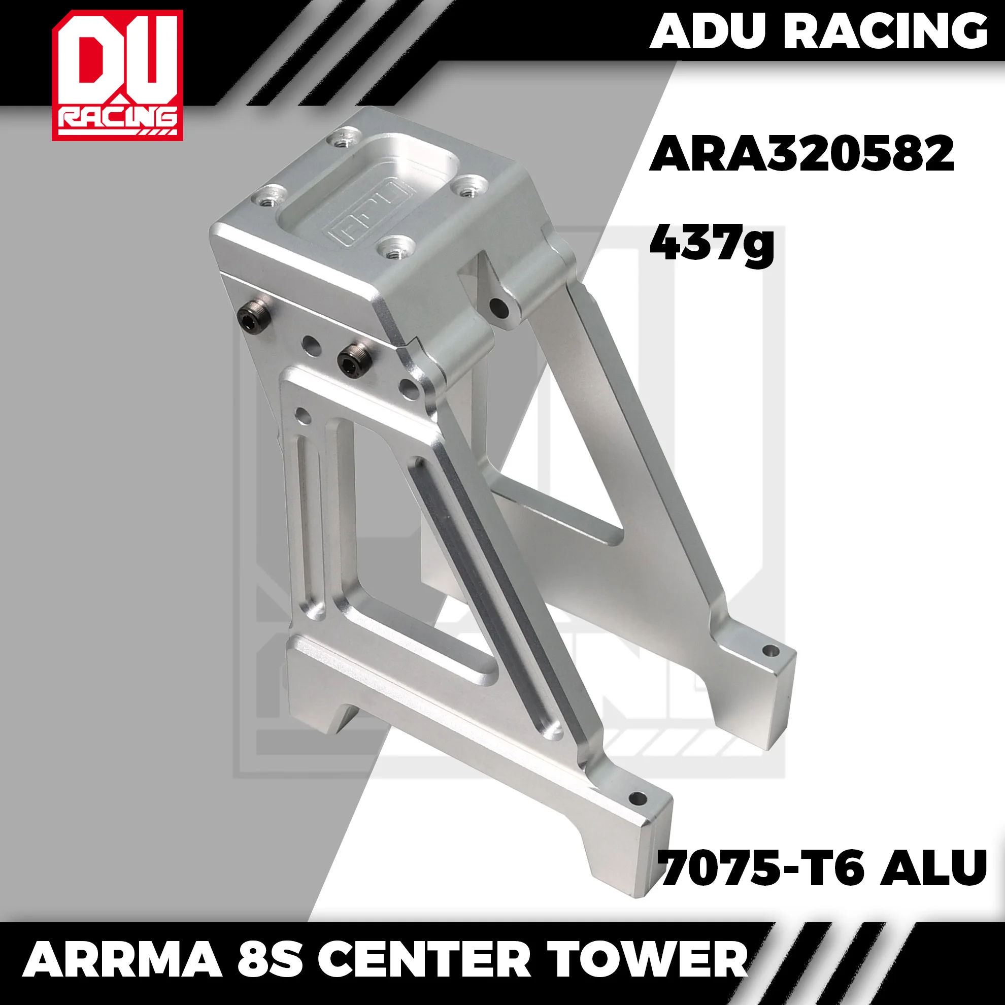 ADU RACING 7075-T6 ALU CENTER TOWER CENTER BRACE MOUNT FOR ARRMA 8S 1/5 OUTCAST KRATON  ARA320582