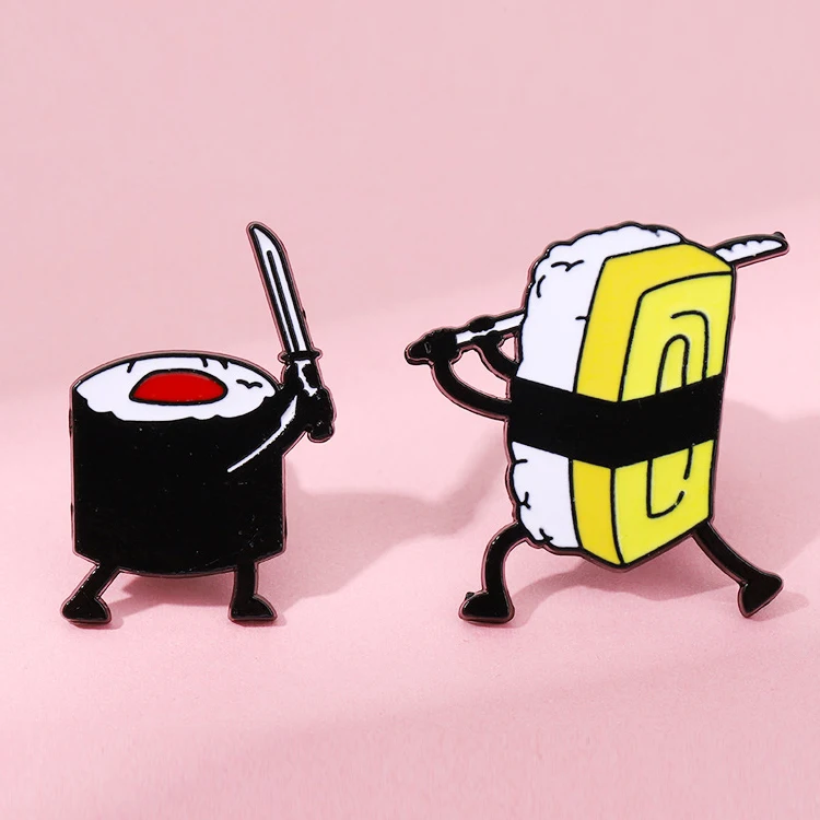 Брошь-из-сплава-с-изображением-еды-забавная-брошь-из-морских-водорослей-суши-бенто-самурайский-индивидуальный-значок-аксессуары-для-одежды