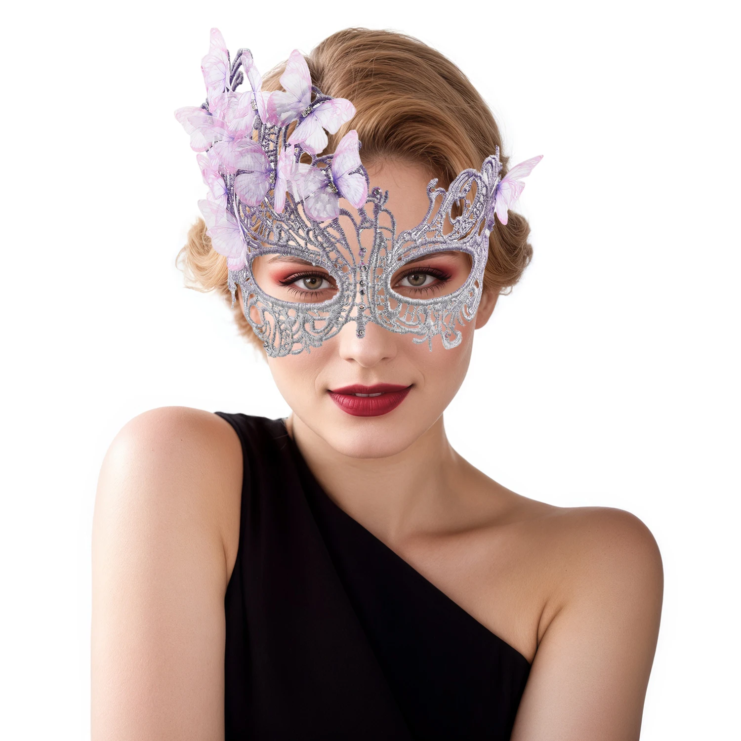 Princess Half Face Mask Feather Masquerade Party Performance Props Halloween Accessory