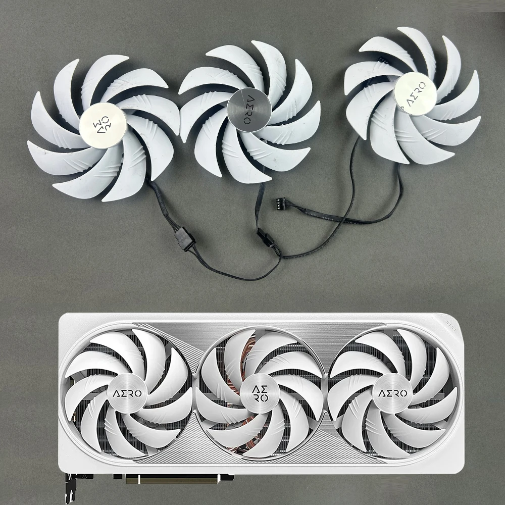 old white Cooling Fan Graphics card fan replacement GAH3S2U 107mm 4pin For Gigabyte RTX4080 Super RTX4090 AERO video card fans
