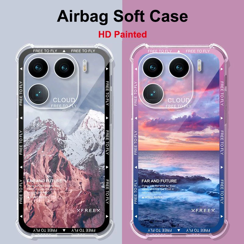 For iQOO 12 11 10 Pro Case Clear Airbag Silicone TPU Shockproof Back Cover iQOO Z7 Z8 Protector Shell For iQOO Z9 Turbo Z9Turbo