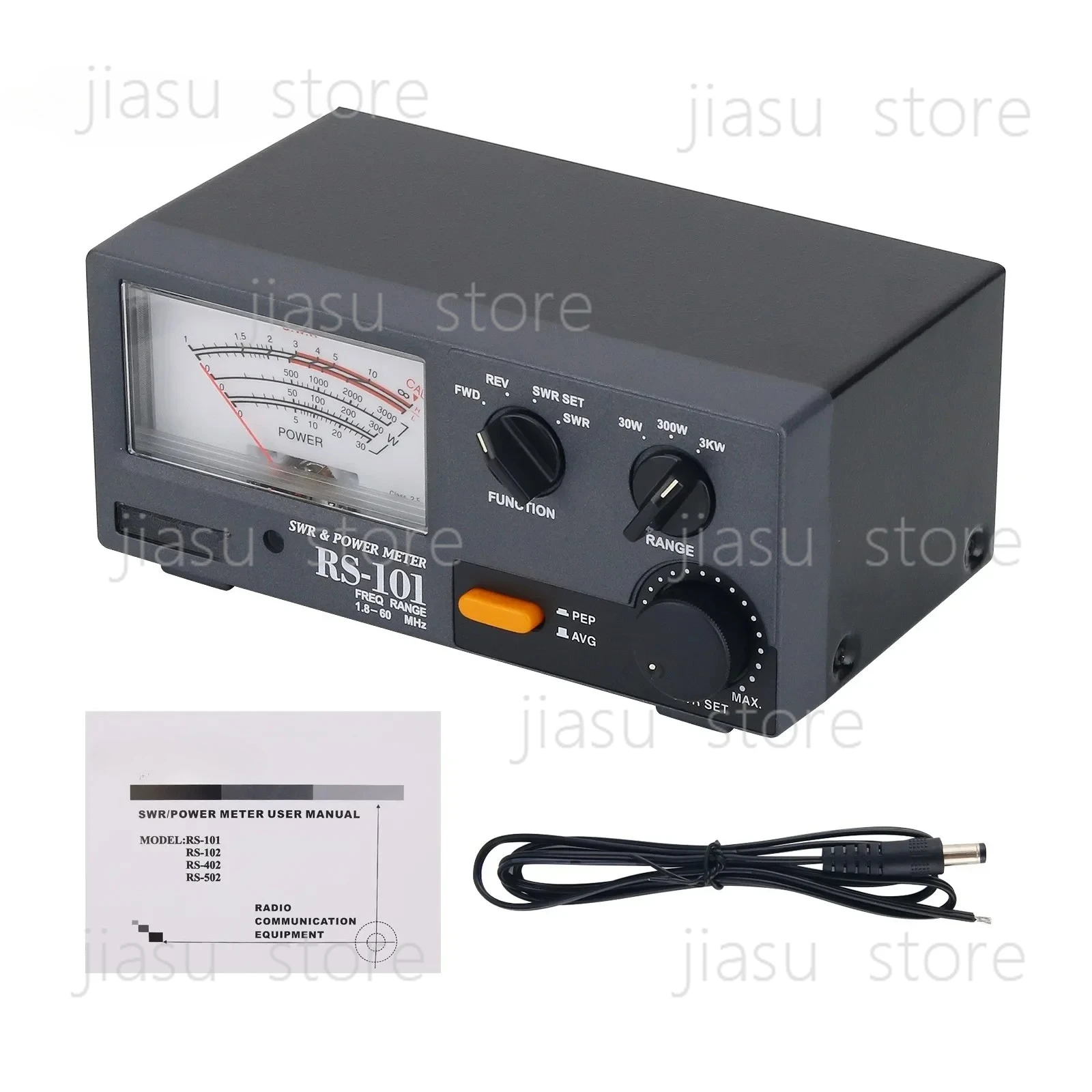 

RS-101 1.8-60MHz SWR & Power Meter With LED Backlight And 30W/300W/3KW Adjustable For Short Wave Radio