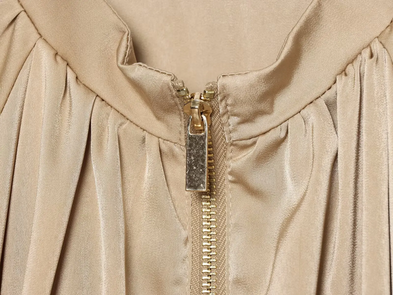 KONDALA Damen Casual Satin Bomberjacke Trendige High-Street Reißverschlussjacke Neu 2026 Frühherbst Elegante Schicke Puffärmel-Jacke – Detail 6