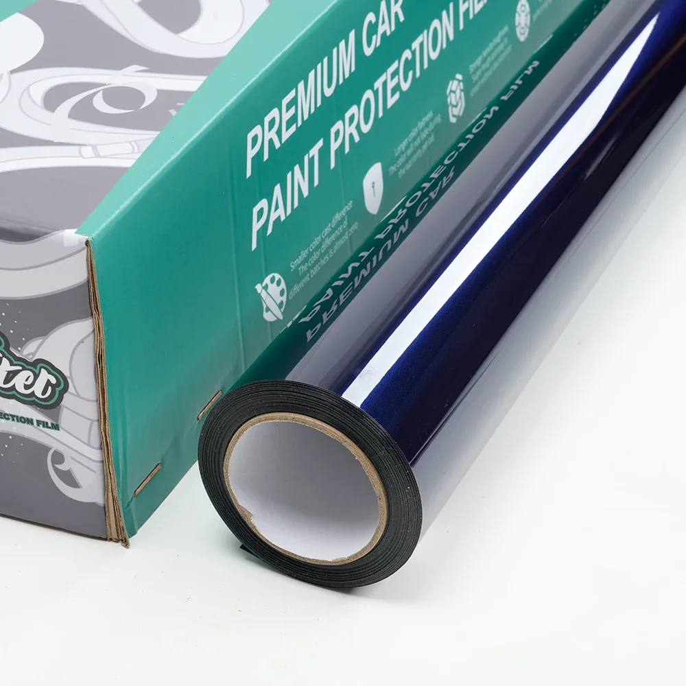 2025 Super glanzend metallic chroom blauw Verbazingwekkende kwaliteit stickerfilm Air-Release Car Wrap Vinylfolie PET Navarra blauwe autosticker