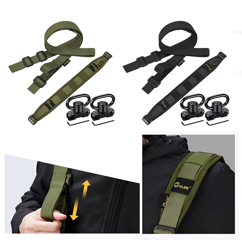 

Two Point Sling Upgrade for Hunting Wide Padded Strap Removable Swivels Quick Adjust Length Outdoor Shooting Camping Accessories