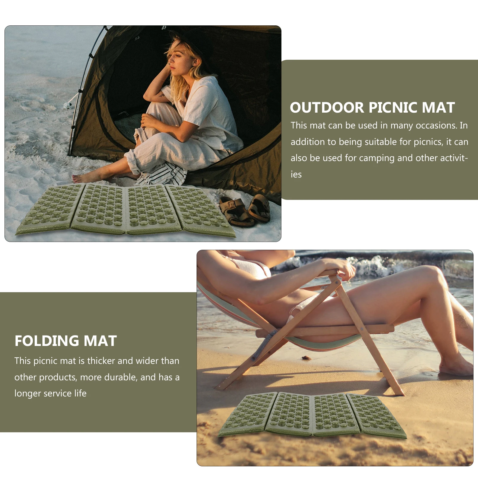 

2 Pcs Foldable Foam Cushion Picnic Seat Pad Outdoor Cushions Multifunction Folding Mat Xpe Hiking