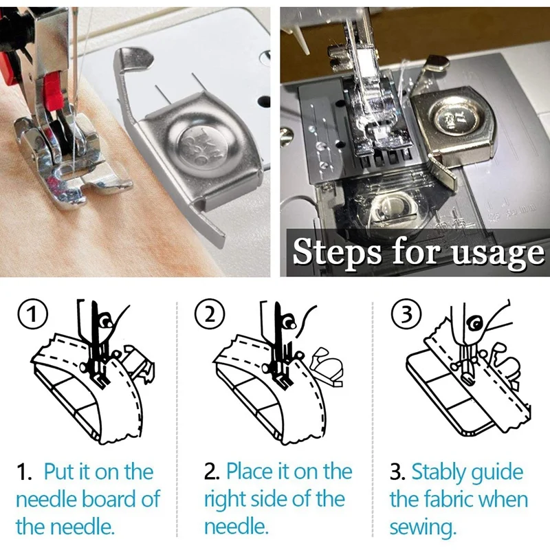 Guía de máquina de coser magnética, herramienta de borde de calibre, pies de aguja