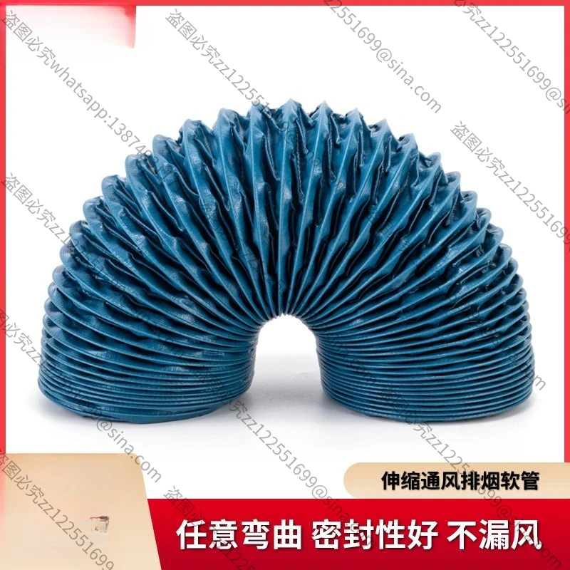 Suitable for Nylon Cloth Ventilation Pipe Fire Retardant Flame Resistant High Temperature Blue Steel Wire Telescopic Hose Smoke