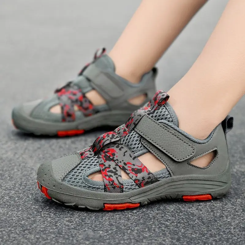 

Детские летние сандалии для мальчиков: нескользящие, дышащие, с закрытым носком, для активного отдыха на улице