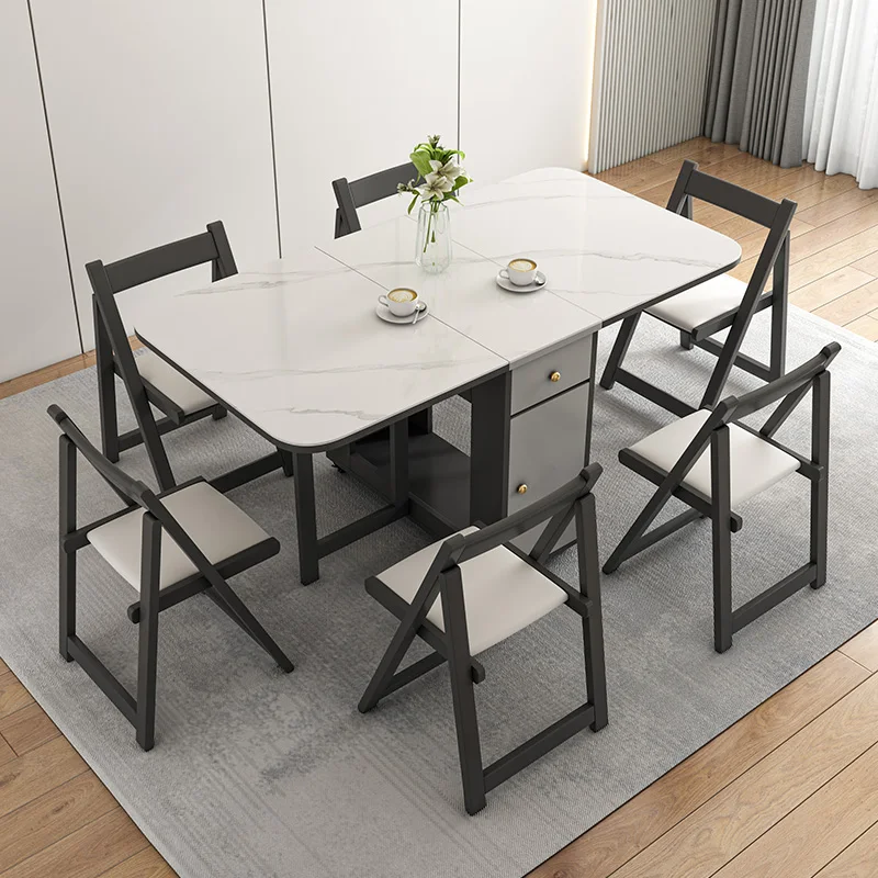 Luxury Small Dining Tables Square Nordic Design Wood Foldable Dining Tables Kitchen Restaurant Mesas De Comedor Home Furniture