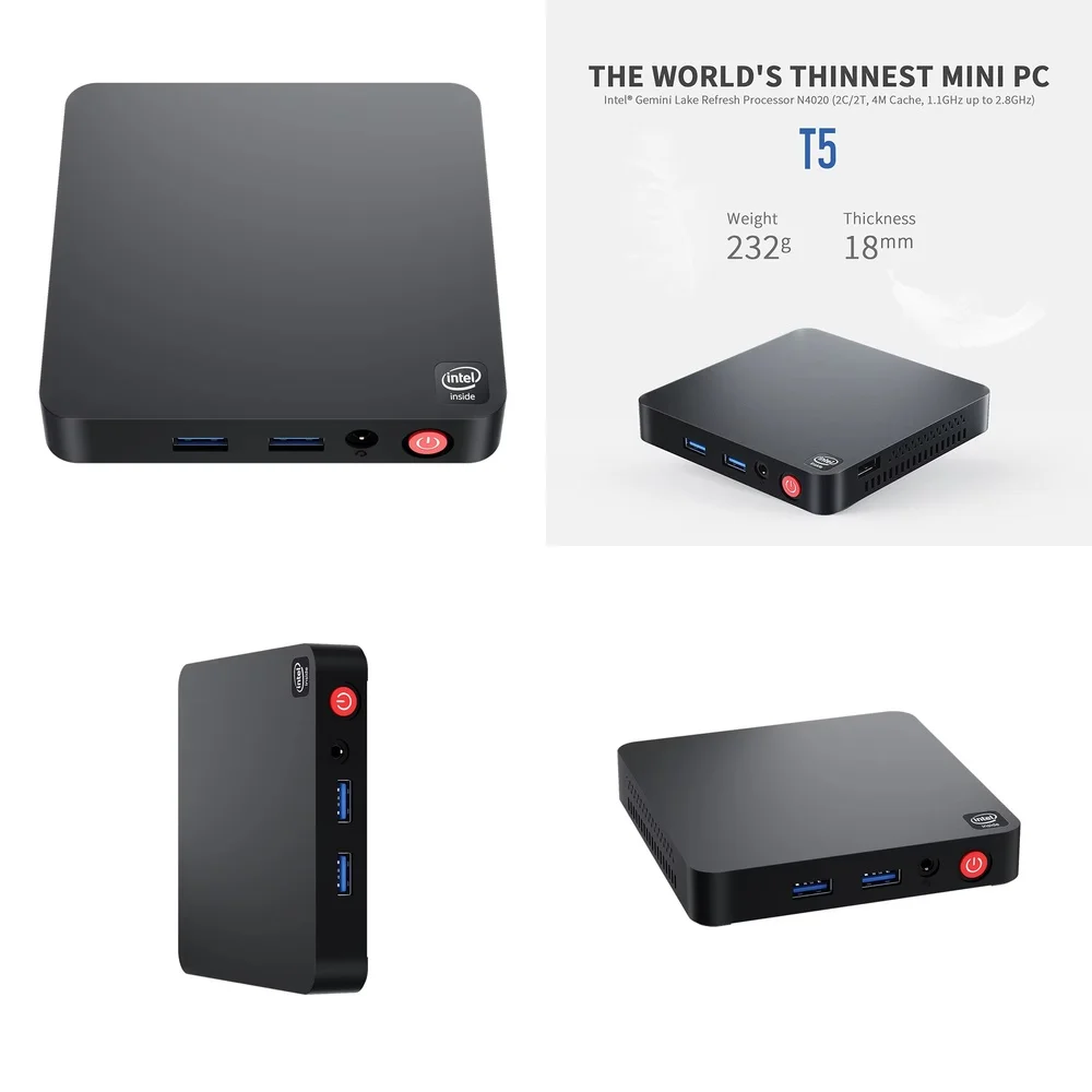 Beelink T5 N4020 Mini PC for Windows 11 Desktop Computer Small Form Factor Mini PC for Office Home Use Compact PC for