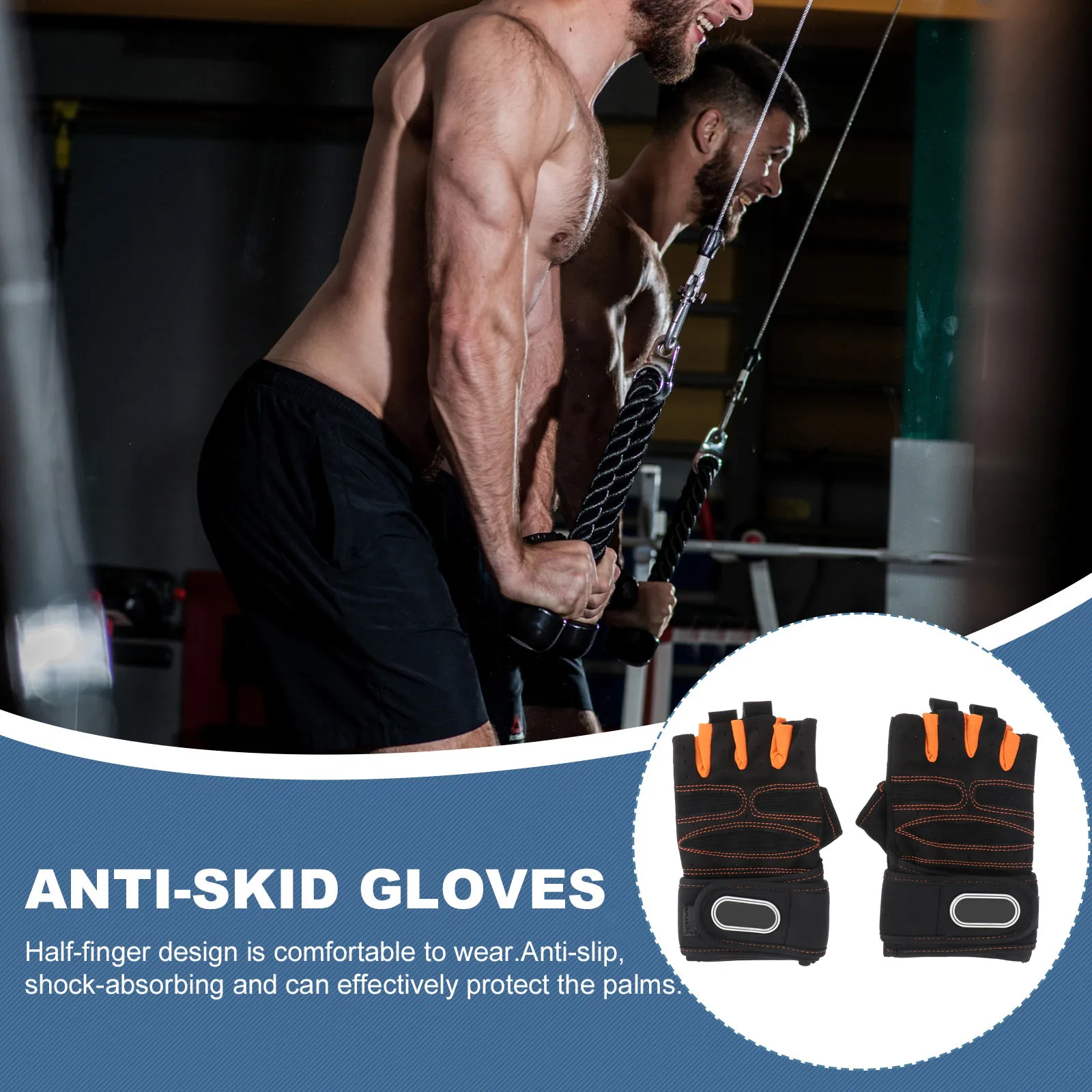 

1Pair Half-Finger Gloves Comfortable Elastic Fabric Shock Absorbing for Mountain Climbing Cycling Gym Training Fitnesss