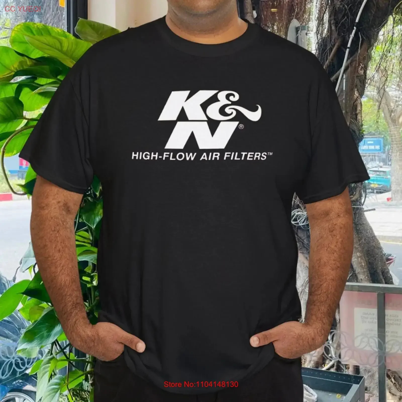 K N Air Filters POWER Turbo Turbine Herren-T-Shirt, Vintage-Stil, gewaschen, weich, grafisch, bequem, modisch, vielseitig, leicht
