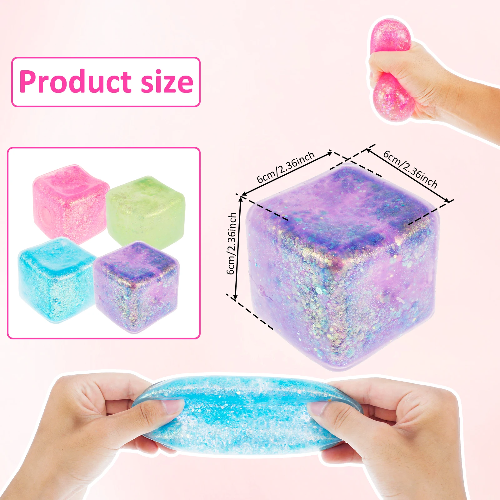 كرة ترتر بطيء الارتداد من TPR مضادة للإجهاد ، لعبة مالتوز الناعم ، لعبة قرصة ، مرنة للإغاثة ، عصر ملون ، تخفيف الضغط ، 4 #2