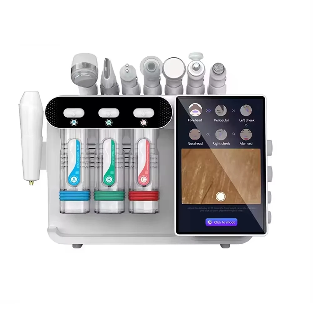 2025 Skin Clean H2O2 موزع مياه الوجه 8 في 1 للعناية بالبشرة ترطيب ترطيب ترقية نموذج للعناية بالوجه