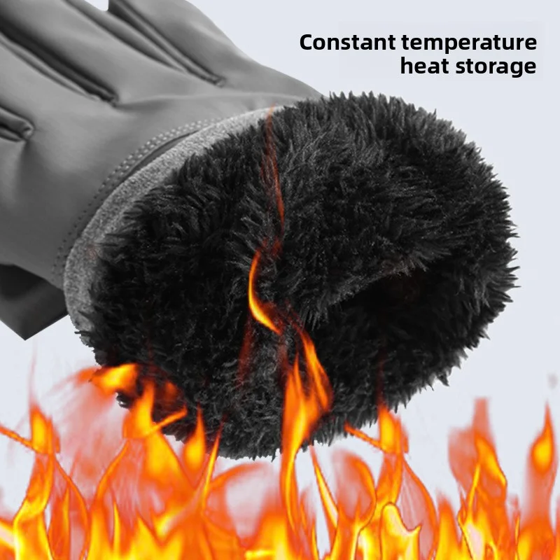 Winter Cycling Gloves Men's Motorcycle Winter Outdoor Waterproof Touch Screen Windproof Fleece Keep Warm MTB Road Bike Gloves