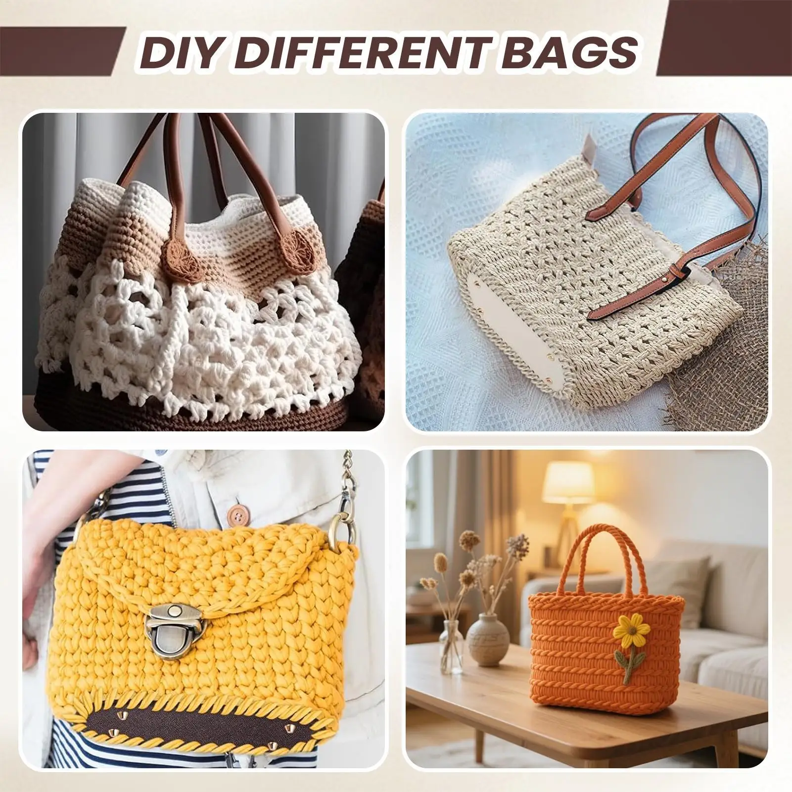 

Crochet Bag Bottom Base Knitting Making Kit Bottom Shaper Pad With D Shape Handles For Women Men Hobbyists Enthusiasts Family