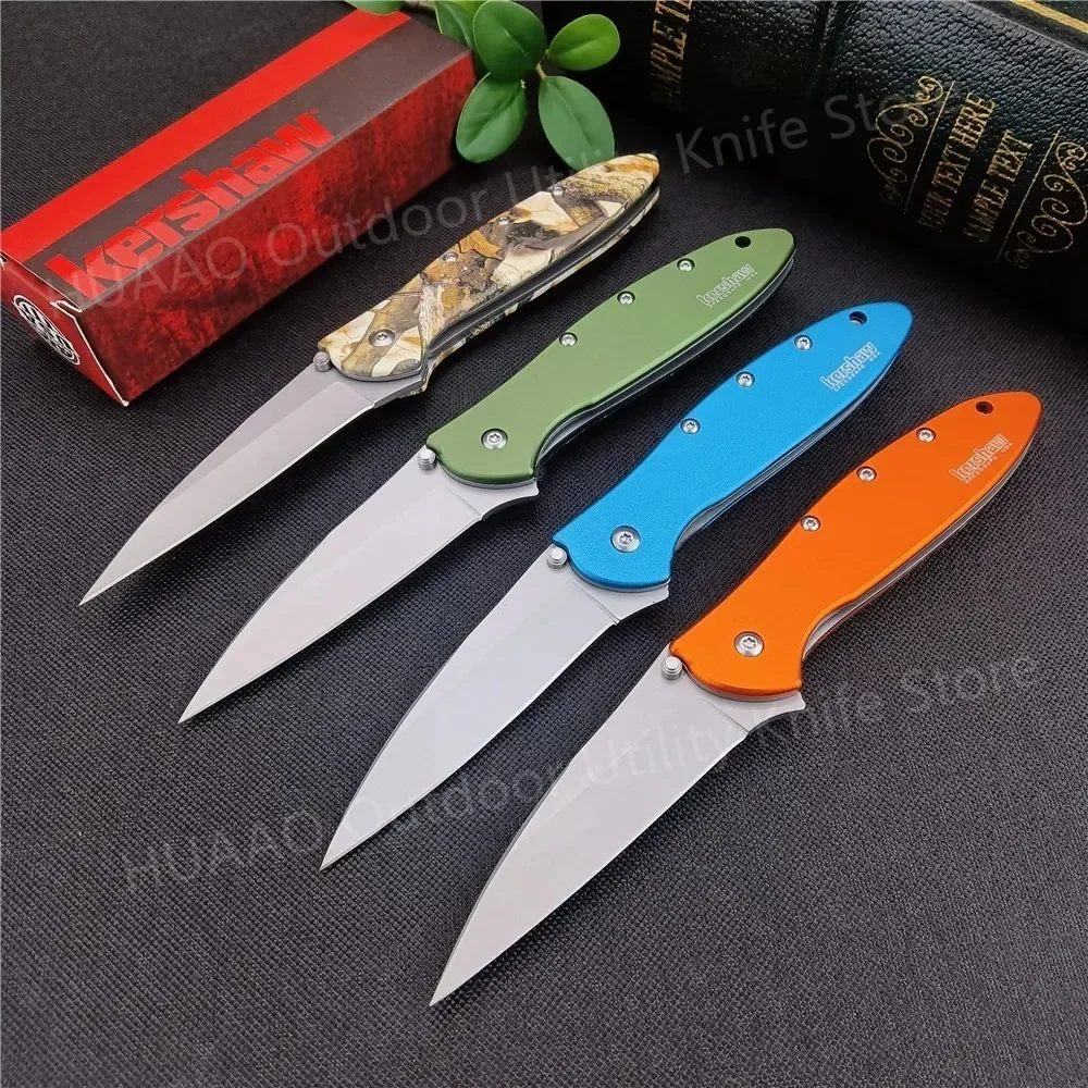 KS1660 Ken Onion Leek Flipper Folding Knife 14C28N Plain Blade Carbon Fiber Handles Outdoor Camping Knife Christmas Gift