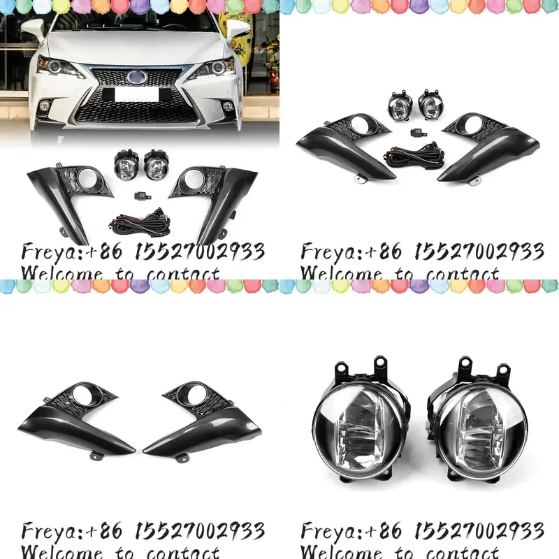 Front Bumper Side Daytime Day Lamp Running Fog Light +Air Vent Intake Cover Frame Shell Bezel For CT200H F-Sport