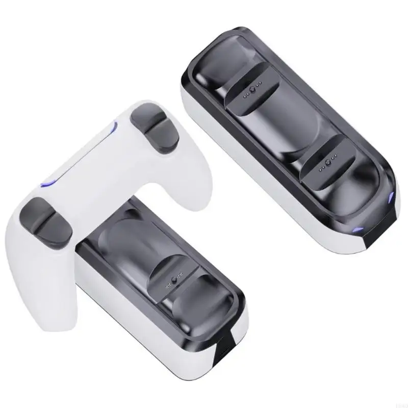 Wireless Gamepad Charging Base with Two Charging Positions for P5, USB C Power Input, Contact Charging and Front Lights H8WD