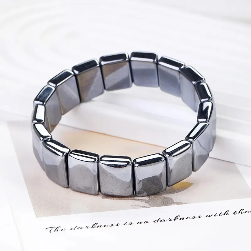 Wholesale natural raw ore terahertz hand card melting ice cold repellent men's and women's fashion bracelet therapy magnetic