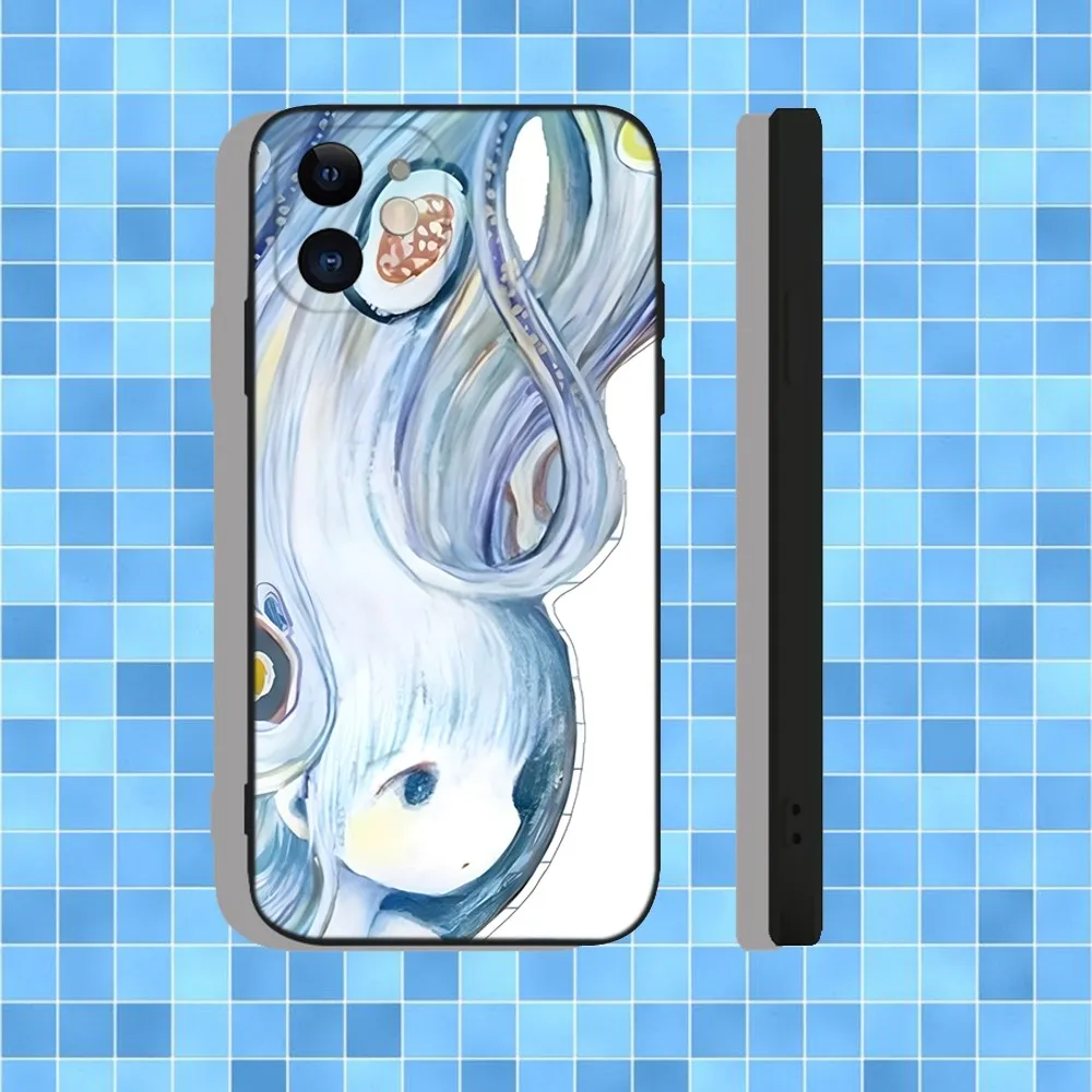 Kikuo Anime Japan Music Etui na telefon iPhone 16,15,14,13,12,11,Pro,Max,Plus,X,XS,XR,SE,8,7,Mini, miękkie silikonowe czarne etui