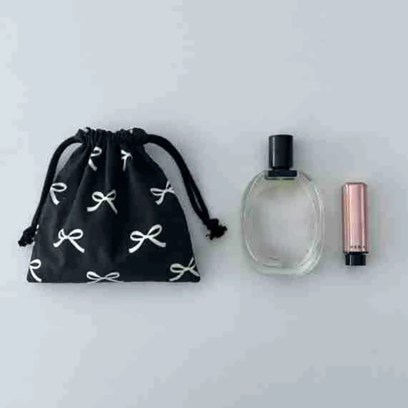 Sac de rangement de cosmétiques pour femmes, nœud papillon, proximité wstring, poudres de stockage cosmétiques, portefeuille doux Kawaii, mini poudres pour filles, portable