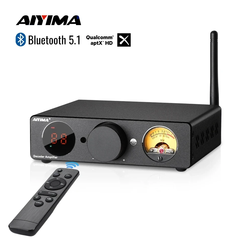 

AIYIMA 300Wx2 HIFI Bluetooth Power Amplifier VU Meter Amplifier Stereo Sound Amplifify Speaker USB DAC Amplificador Home Amp