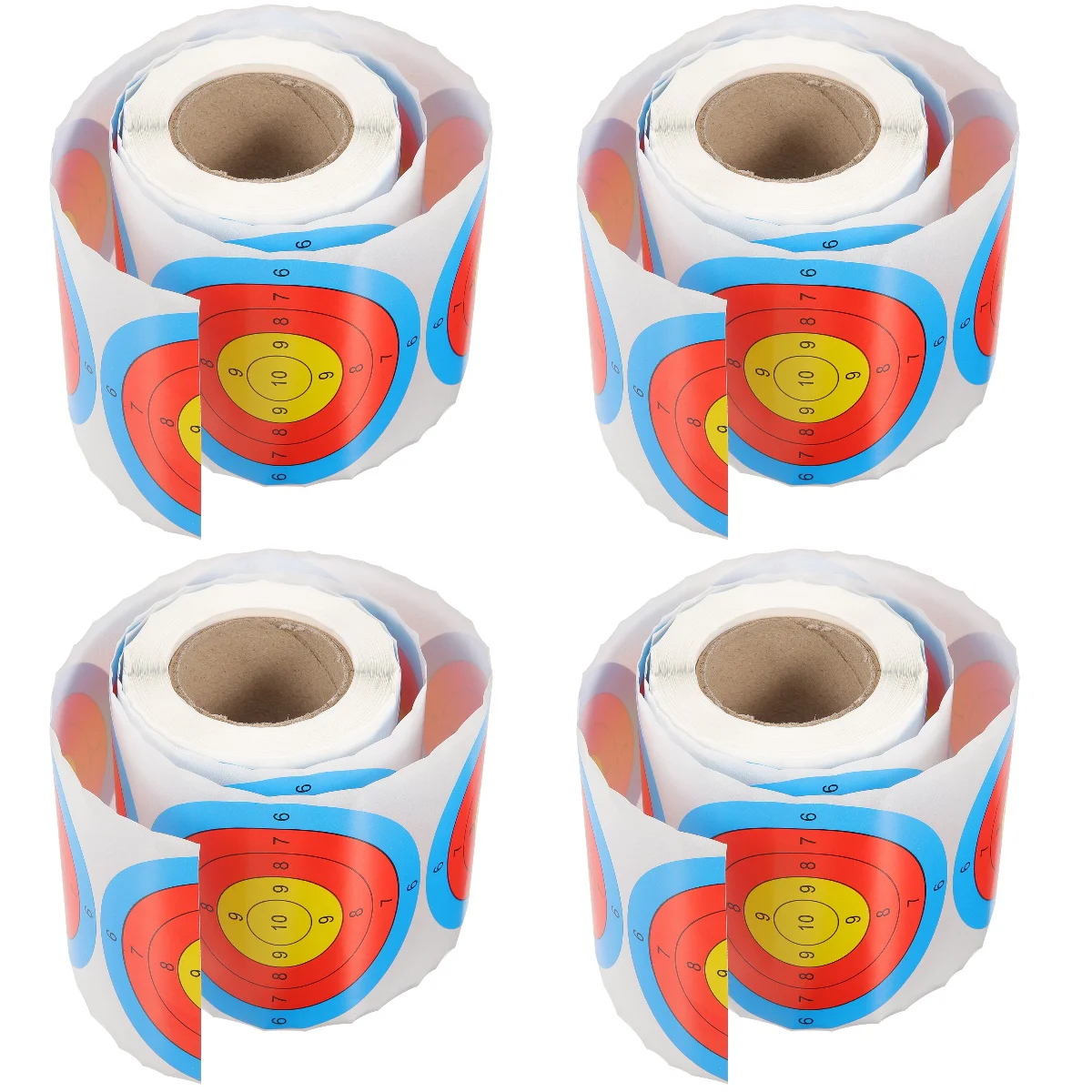 

4 Rolls Target Paper Clear Color Printed Targets Practical Stickers Archery Shooting Practice for The Range Spot Fluorescent