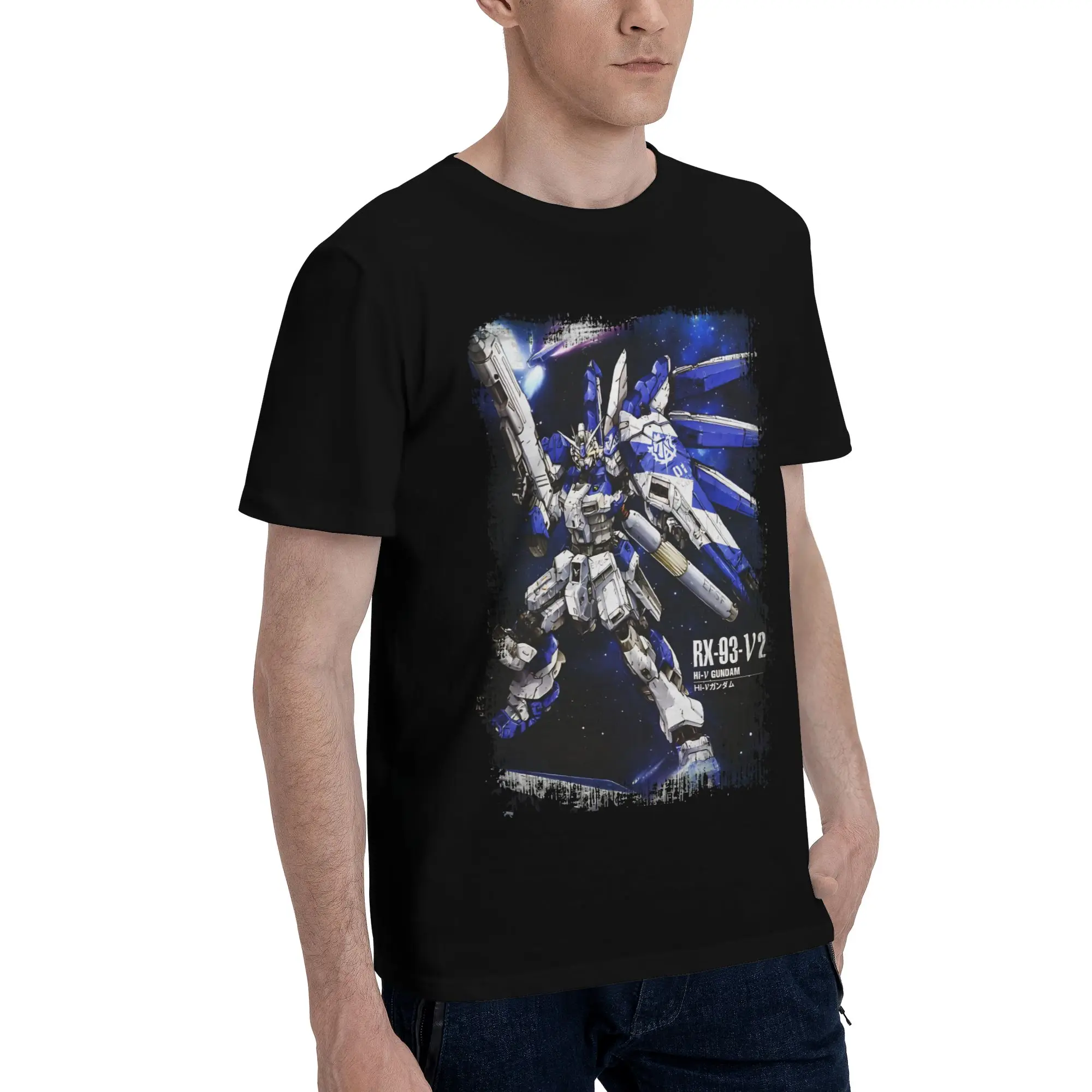 RX 93 Hi Nu  Novelty Graphic 100% Cotton T-Shirt Bandai Gundam Tops Tees For Men