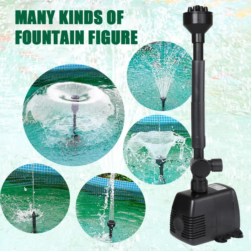 

Pond Decoration Fountain Pump Garden Fish Pond Submersible Pump Landscaping Ecological Fountain Multiple Nozzles Air Pumping