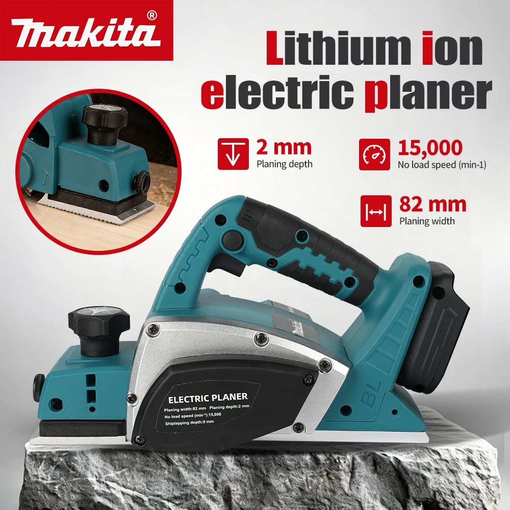 DKP180 Electric Planer:82mm Planing Width,15000rpm,650W Power,2.5mm Cutting Depth,Ergonomic Grip For Makita 18v Battery Pins