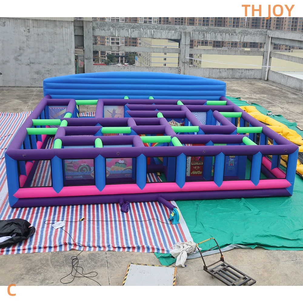 

Enjoy Fast Air Shipping for 10x10m/33x33ft CircusThemed Outdoor Inflatable Maze with Laser Tag Court