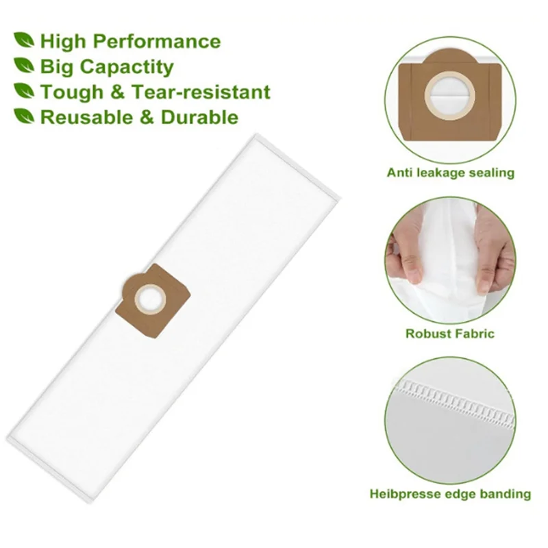 

TFORU-Dust Bag For Karcher 6.959-130/WD3/NT20/A2204 Vacuum Cleaner Trash Dust Bag Replacements Accessories 12PCS