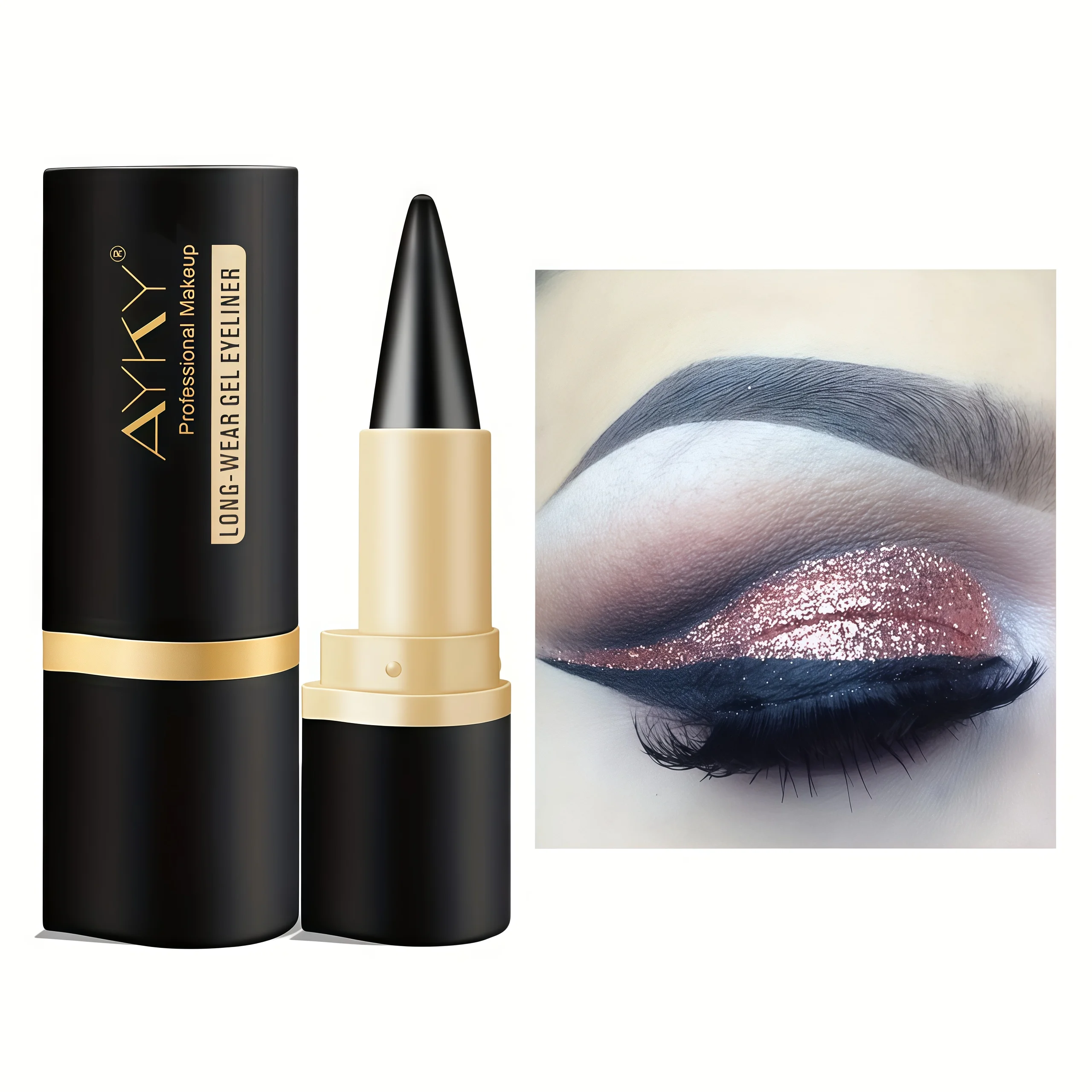 4 tubki matowego, czysto czarnego eyelinera w kremie - odporny na rozmazywanie, wodoodporny i trwały - łatwy w aplikacji i długotrwały.