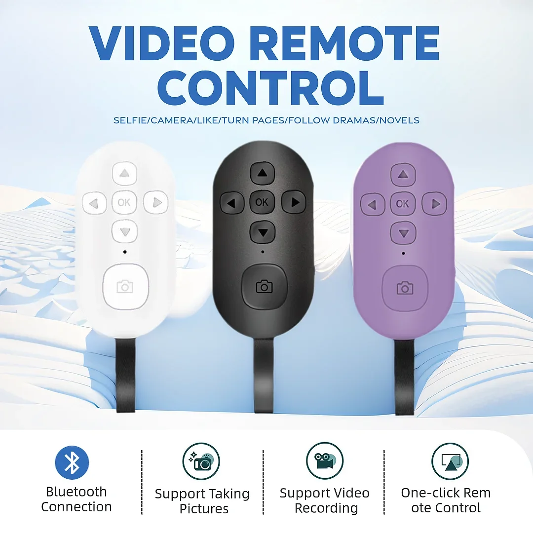 Wireless Bluetooth Remote Control Remote Mobile Phone Controller Selfie Lazy Music Video Page Turning Remote Control