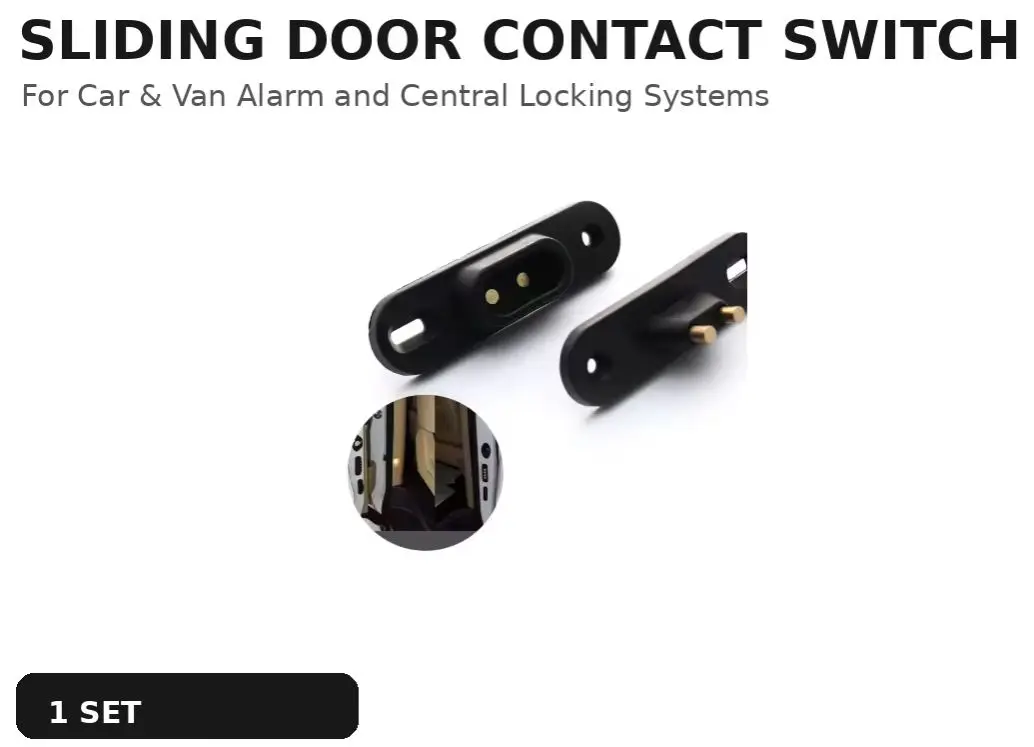 1 Set Sliding Door Contact Switch for Car & Van Alarm and Central Locking Systems