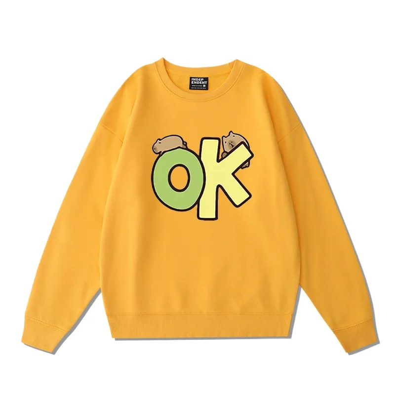 

Capybara influencer women's hoodie women's loose round neck top fashionable couple's hoodie round neck loose top couple's hoodie