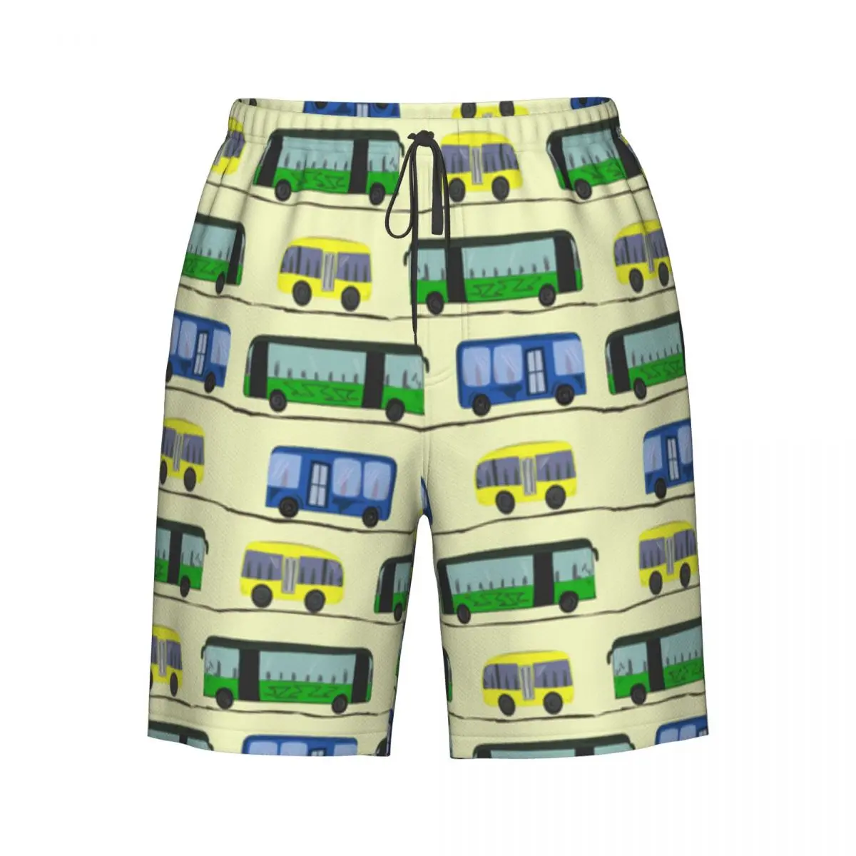

Cute Colorful Bus Pattern Beach Board Shorts Swimming Swimsuits Surfing Shorts Swimwear Shorts