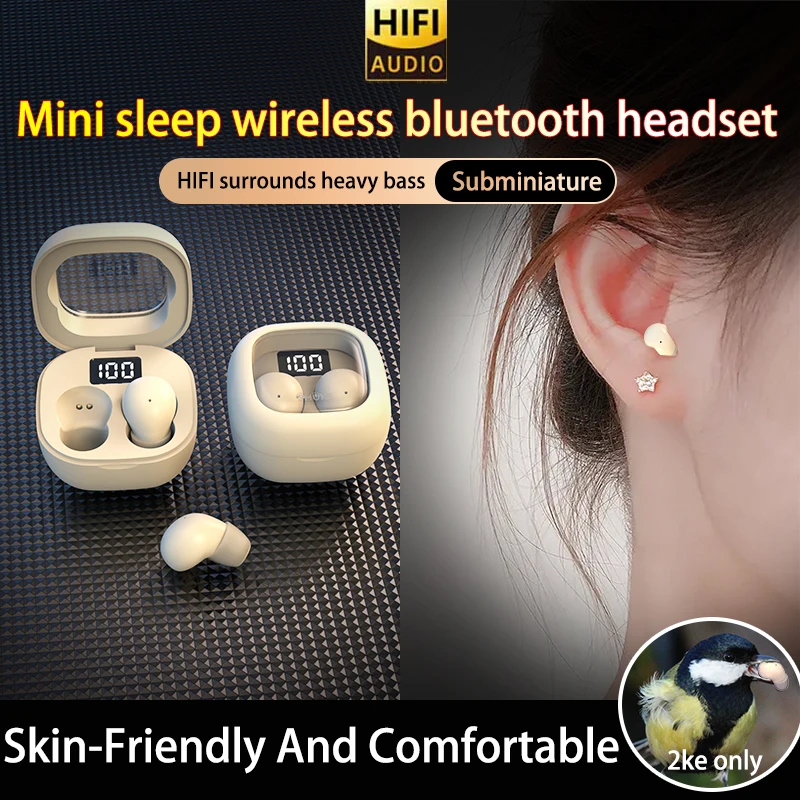 For Android, Apple Wireless Headphones, in-ear，Invisible，HIFI Music Headset, Men and Women Sleep Universal Wireless Earbuds