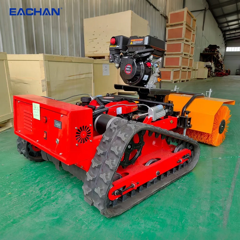 

High Quality CE Remote Control Lawn Mower Multifunctional Crawler Remote Control Mower Robotic Mowers With Snowplow Customized