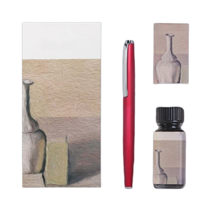 ปากกาหมึกซึมโลหะพร้อมตลับหมึก 4 ตลับและหมึก ตัวดูดซับหมึกแบบเติมลูกสูบ Y9RF