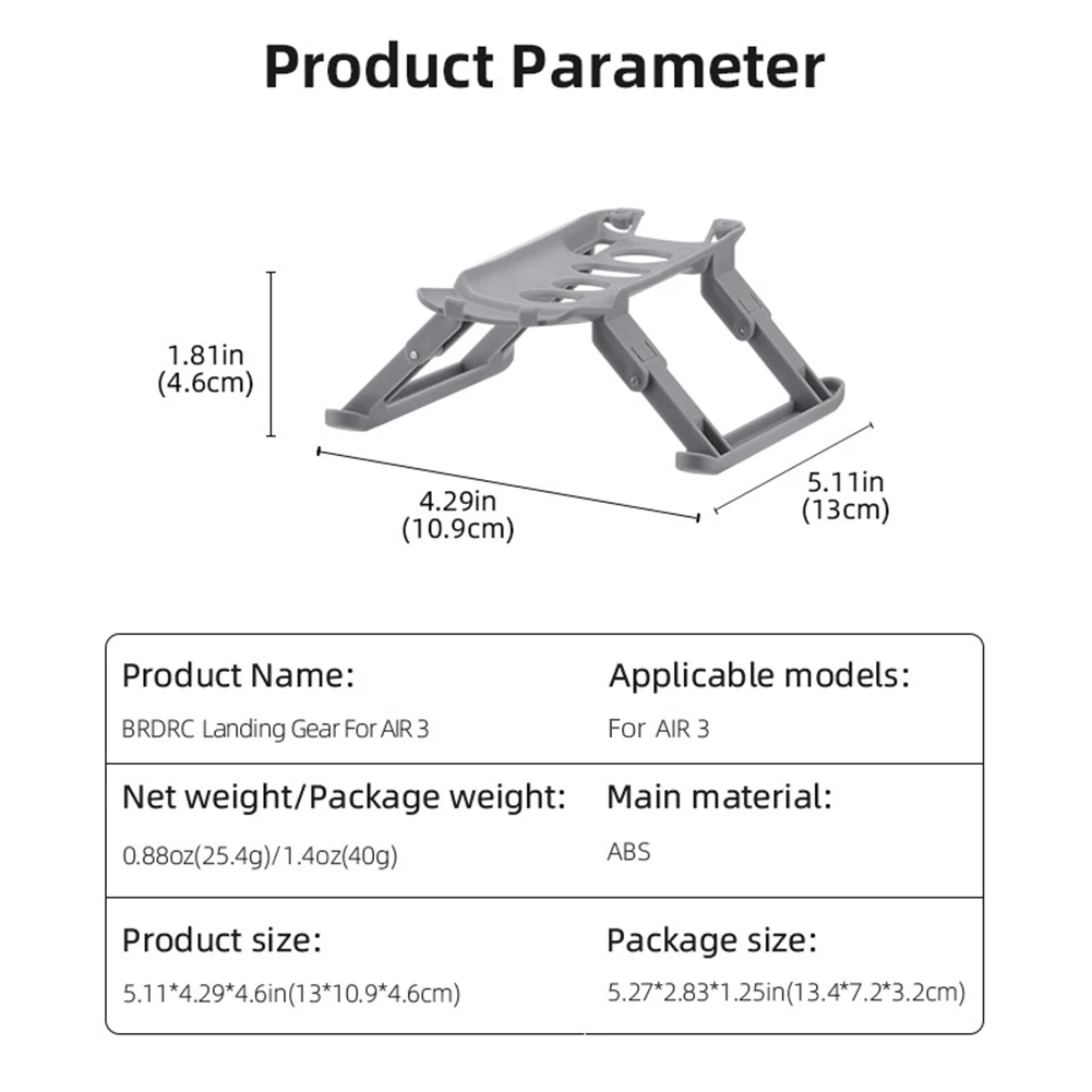 Foldable Landing Gear for DJI Air 3 Extended Height Leg Support Protector Stand 37mm Anti-fall Tripod for DJI Air 3 Accessories