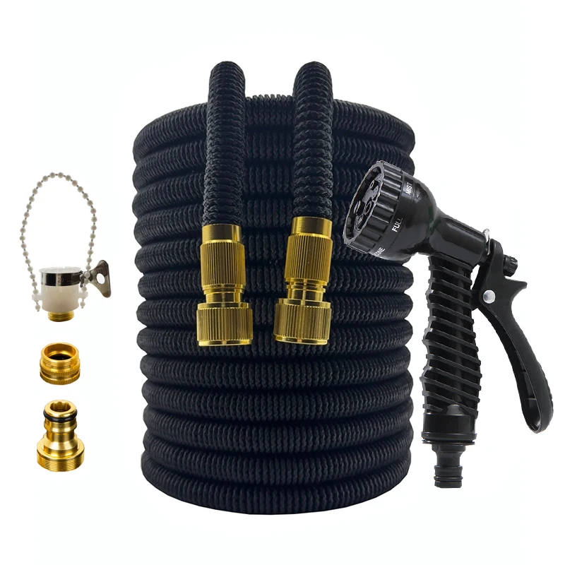 

Инструмент для орошения двора, гибкий садовый шланг, автомойка высокого давления, пистолет для чистой воды, расширяемая волшебная водопроводная труба 25 футов-100 футов