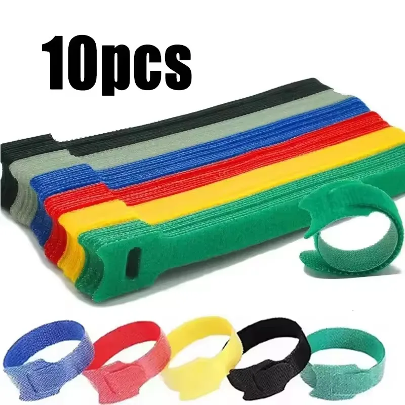 10-50 pièces Sangles de fixation multi-usages, attaches de câble réutilisables à boucles auto-agrippantes, organisateur USB, protecteur de cordon, kit de gestion des fils